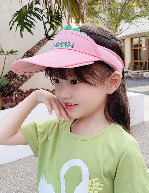 Fashion Pull Headband - Pink Dinosaur Pc Printing Empty Top Big Brim Sun Hat