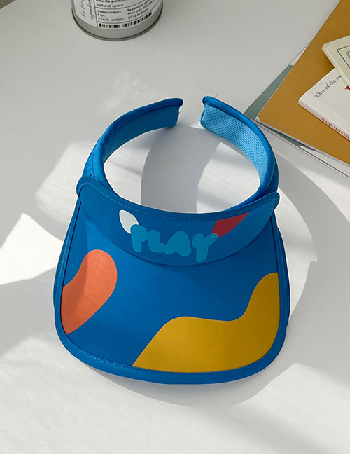 Fashion Pull Type - Blue Graffiti Pc Printing Empty Top Big Brim Sun Hat