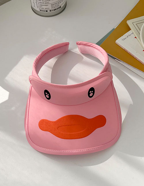 Fashion Pull Type - Little Pink Duck Pc Printing Empty Top Big Brim Sun Hat