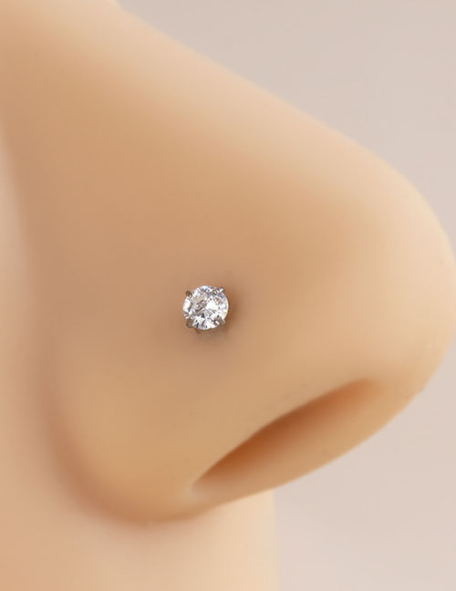 Fashion Silver Titanium Steel Geometric Stud Earrings With Diamonds