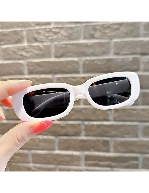 Fashion White [single Pack] Small Resin Square Sunglasses