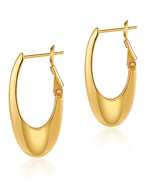 Fashion Gold Gold-plated Brass Geometric Round Earrings