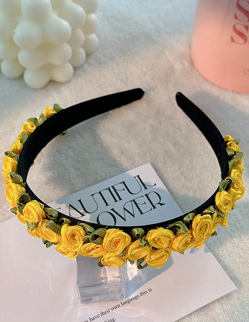 Fashion 20# Yellow Fabric Flower Headband
