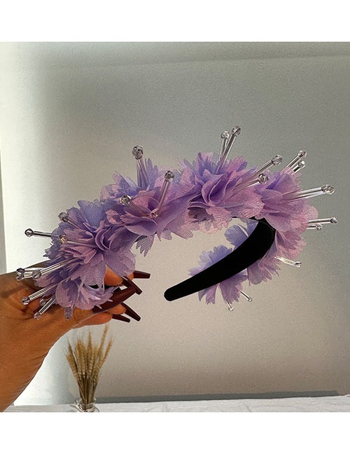 Fashion 80#purple Fabric Flower Headband