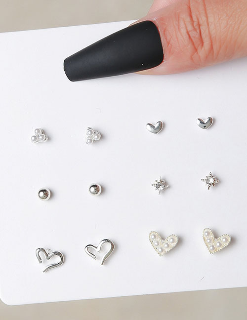 Fashion 8# Geometric Heart Star Earring Set