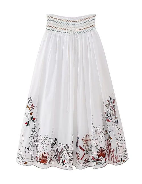 Fashion Color Woven Embroidered Skirt