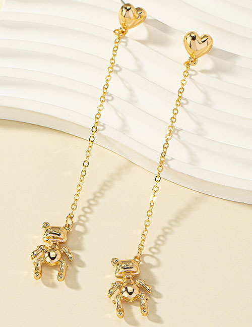 Fashion Gold Alloy Love Bear Earrings