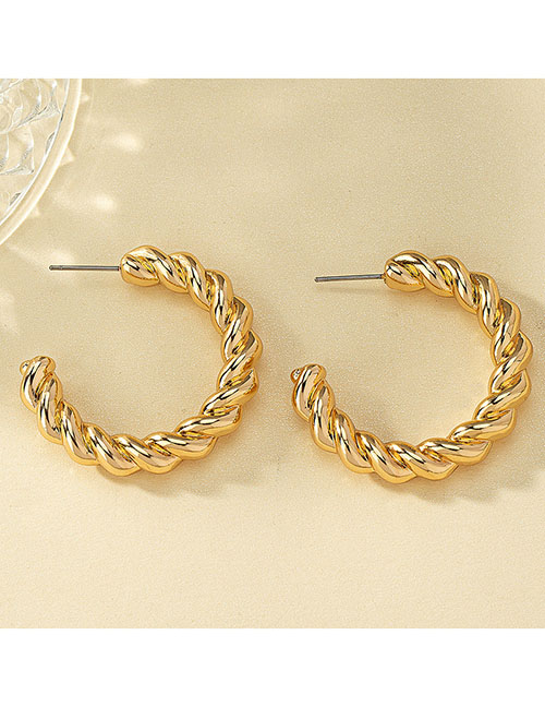 Fashion Gold Alloy Geometric Thread C-shaped Earrings