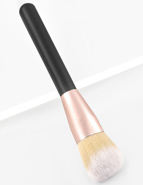 Fashion Black Single Makeup Brush Blush Loose Powder Fan Shape Makeup Tools
