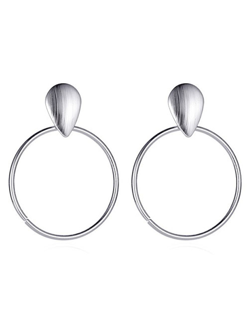 Fashion 10# Alloy Hollow Round Stud Earrings