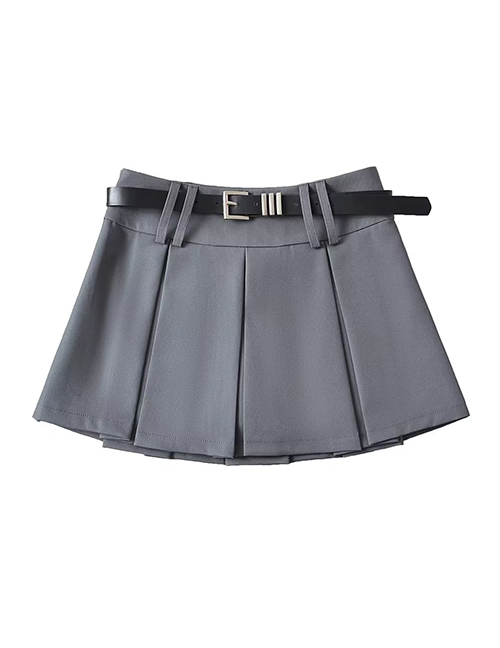 Fashion Dark Gray Polyester Pleated Skirt