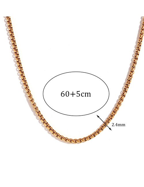 Fashion Gold Necklace-60cm+5cm Gold Plated Titanium Geometric Necklace