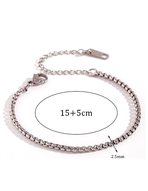 Fashion Steel Color Bracelet-15cm+5cm Gold Plated Titanium Geometric Bracelet