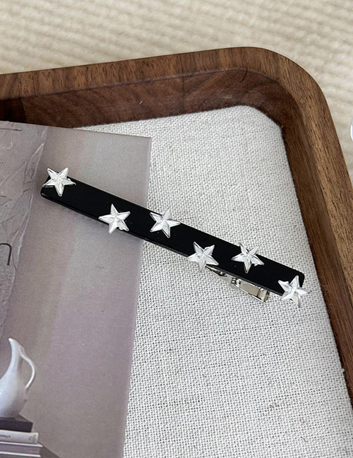 Fashion C Black Acrylic Five-pointed Star Hair Clip