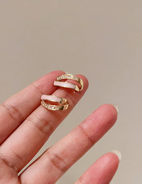 Fashion 22# Pink C Shape (real Gold Plating) Alloy Geometric C-shaped Earrings