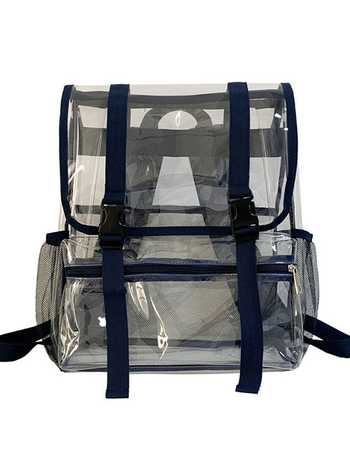Fashion Blue Pvc Large Capacity Backpack