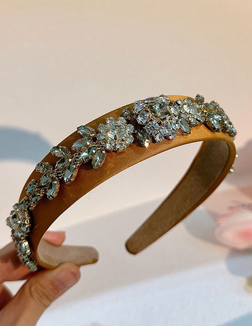 Fashion Amber Geometric Crystal Flower Headband