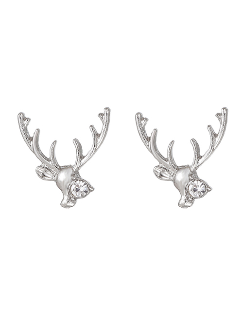 Fashion 16# Alloy Diamond Elk Stud Earrings