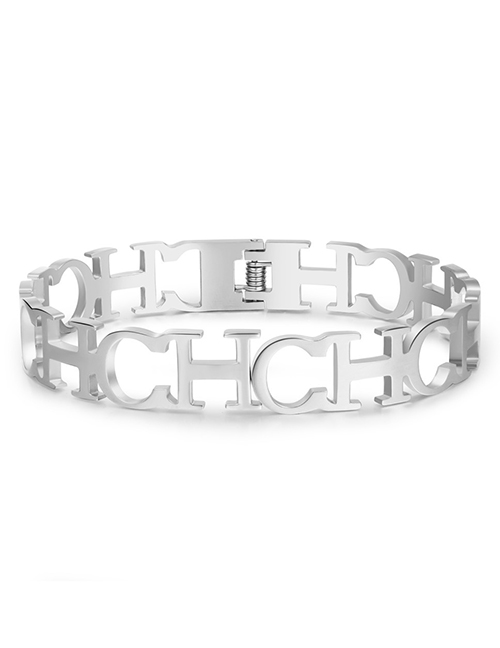 Fashion 2# Titanium Steel Alphabet Bracelet