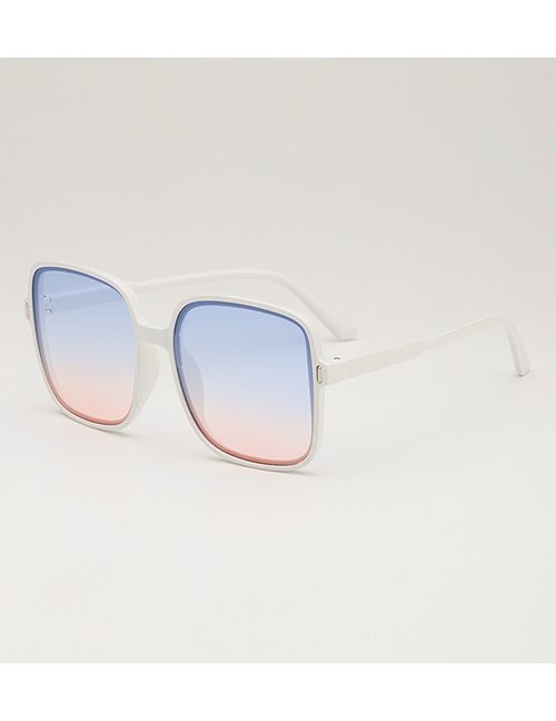Fashion Off-white Frame Blue Powder Pc Square Large Frame Sunglasses