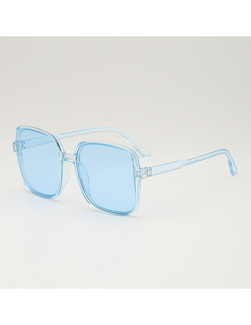 Fashion Blue Frame Blue Film Pc Square Large Frame Sunglasses