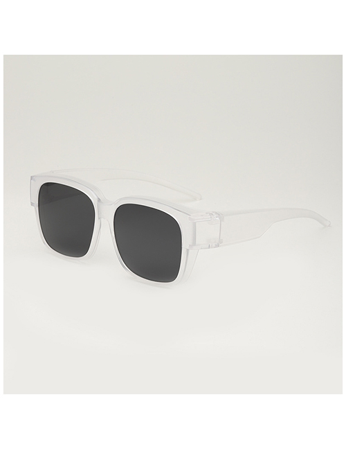 Fashion Transparent Gray Pc Square Large Frame Sunglasses