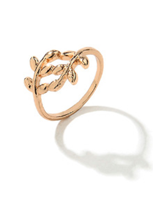 Fashion 20# Pure Copper Leaf Ring