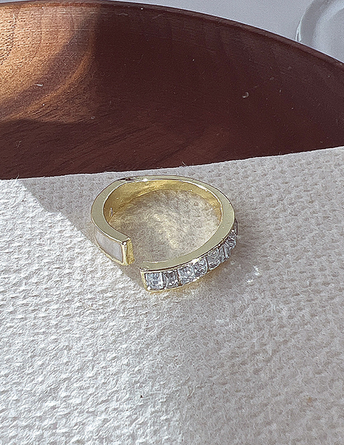 Fashion 6# Alloy Diamond Geometric Open Ring