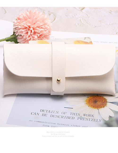 Fashion White Pvc Leather Sunglass Case