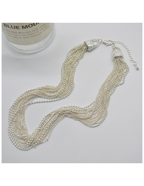 Fashion Silver Alloy Geometric Chain Multilayer Necklace