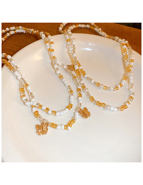 Fashion 13# Bracelet - Yellow (two-piece Set) Copper Geometric Beaded Bracelet Set