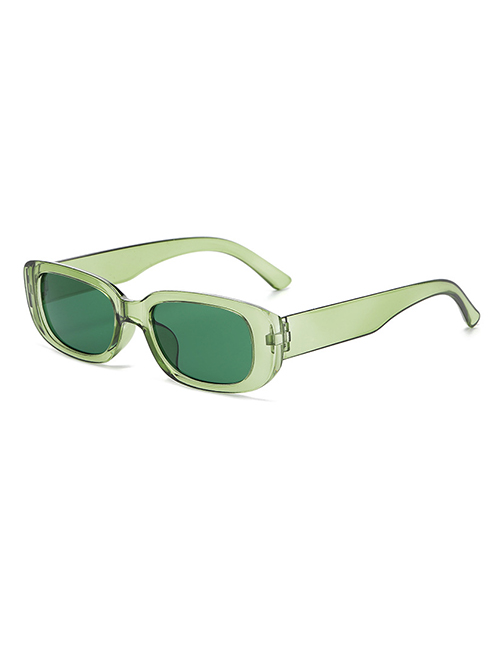 Fashion Dark Green Small Resin Square Sunglasses