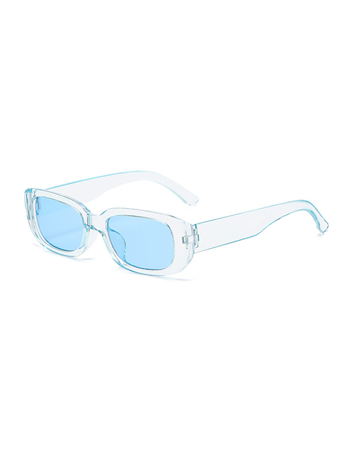 Fashion Transparent Blue Small Resin Square Sunglasses