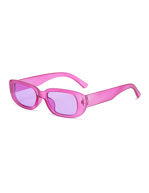 Fashion Matte Purple Small Resin Square Sunglasses