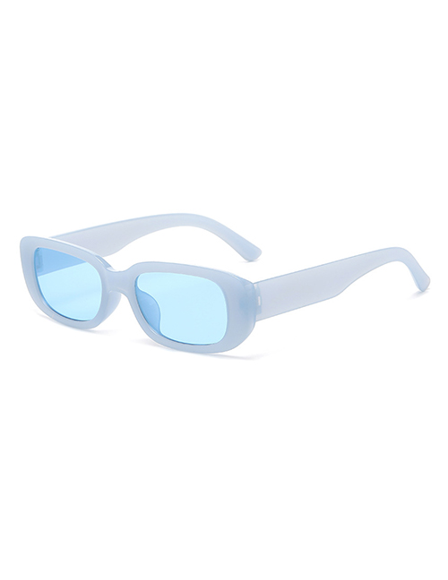 Fashion Jelly Blue Small Resin Square Sunglasses