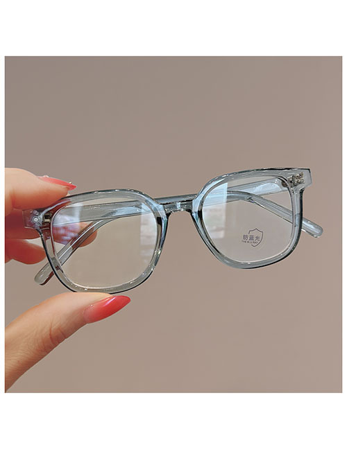 Fashion Transparent Gray Blue Film Pc Square Flat Mirror Glasses