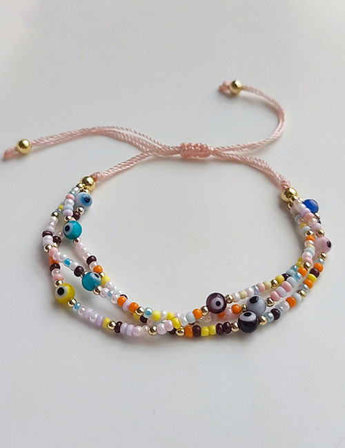 Fashion Color Multicolored Beaded Eye Bracelet
