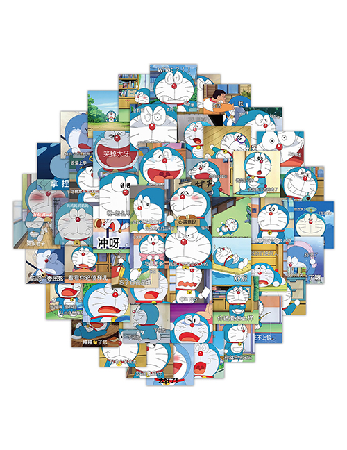 Fashion Doraemon Expression Pack 63 Pieces Pvc Anime Waterproof Stickers