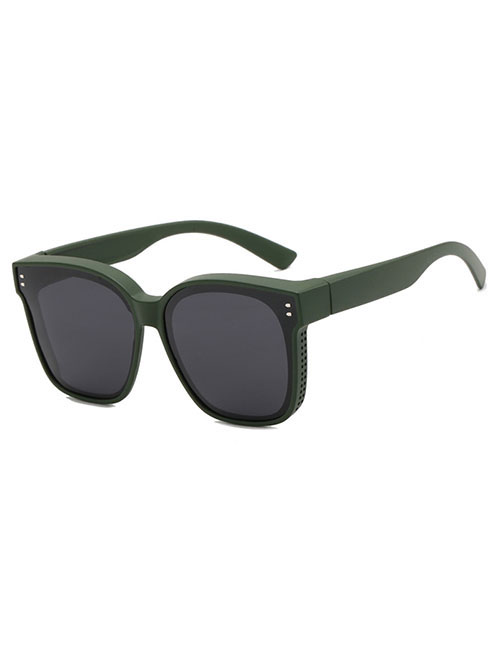 Fashion Matte Green Pc Square Large Frame Sunglasses