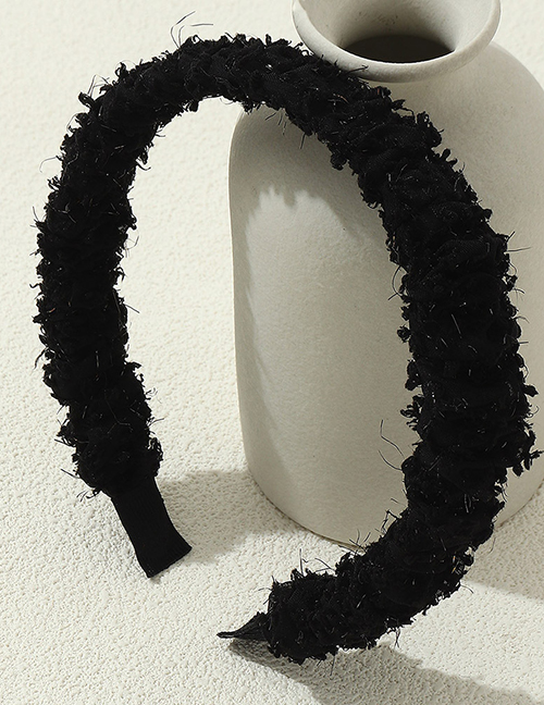 Fashion Black Tweed Wide Brim Headband