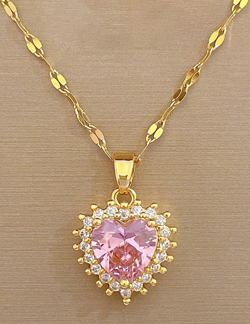 Fashion Necklace Titanium Steel Diamond Heart Necklace