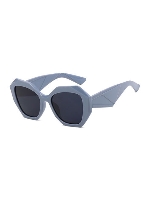 Fashion Volcanic Ash Pc Polygon Large Frame Sunglasses