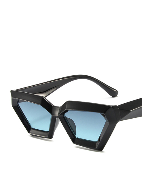 Fashion Bright Black Blue Film Triangle Cat Eye Sunglasses