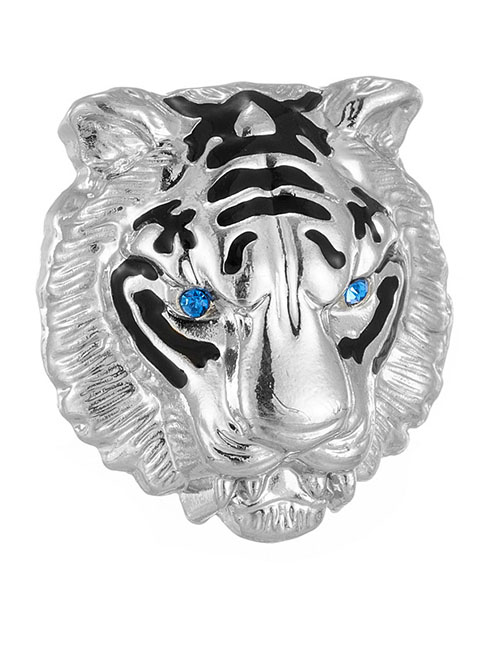 Fashion Silver Metal Tiger Brooch