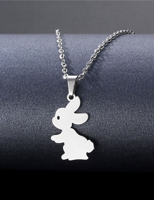 Fashion 14# Stainless Steel Rabbit Necklace
