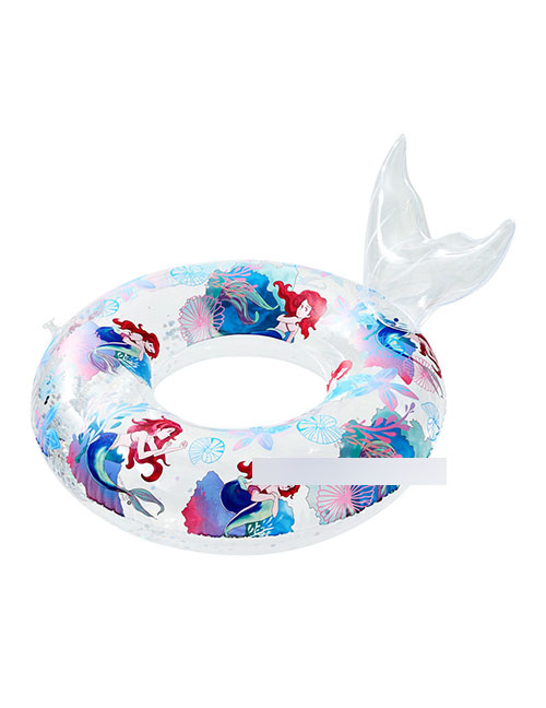 Fashion Pure Transparent Sequins Mermaid 70# (suitable For 5-9 Years Old) Pvc Mermaid Kids Swimming Ring