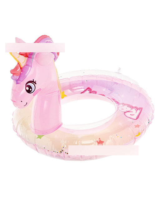 Fashion Pink Rainbow Horse 70# (suitable For 5-9 Years Old) Pvc Unicorn Kids Swimming Ring