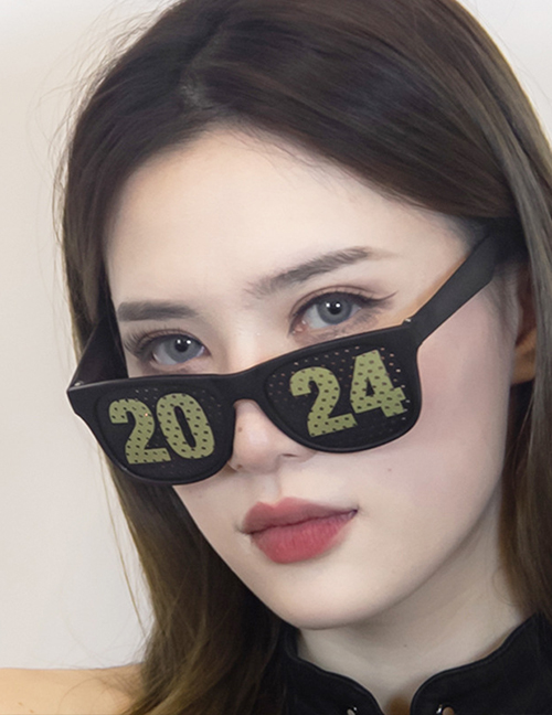Fashion Black Pinhole Glasses Abs Digital New Year Glasses