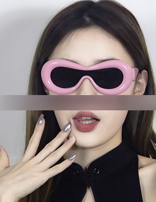 Fashion Pink Plastic One Piece Sunglasses