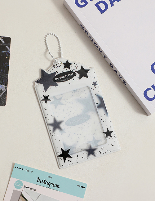 Fashion Black Pvc Splash Ink Star Transparent Card Holder